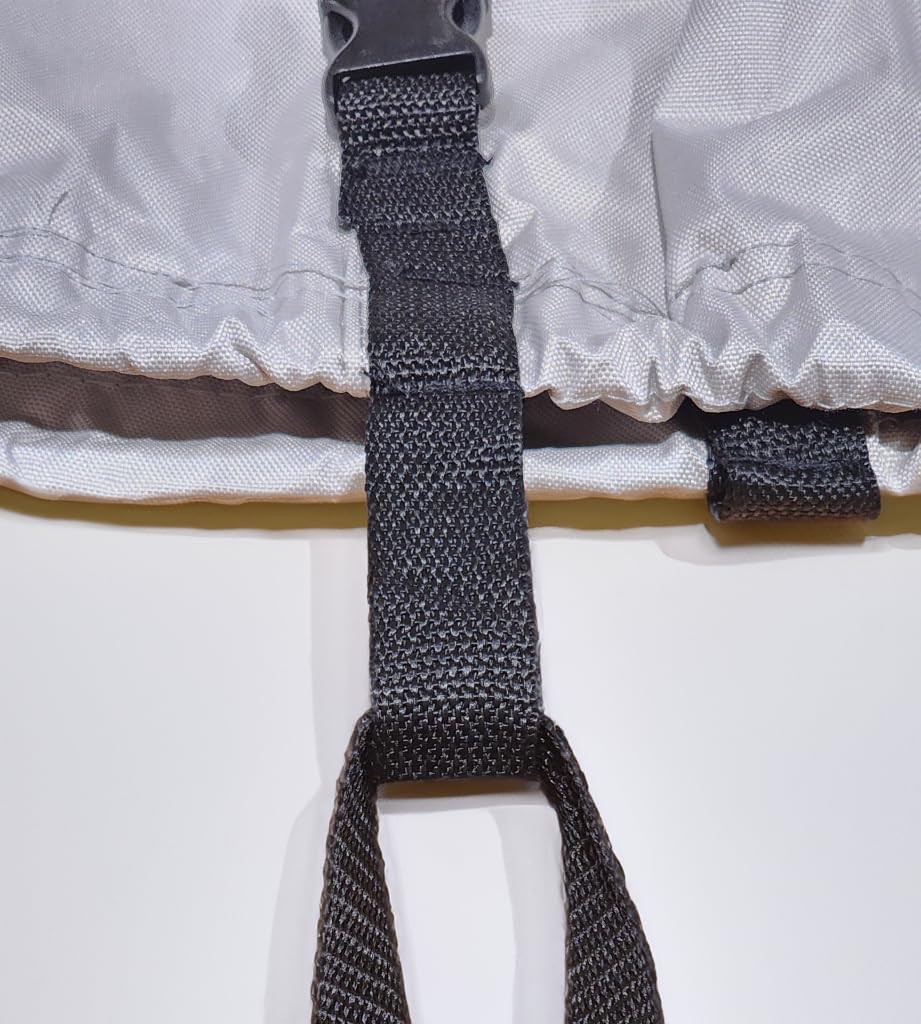 Close-up of the integrated buckle and strap system