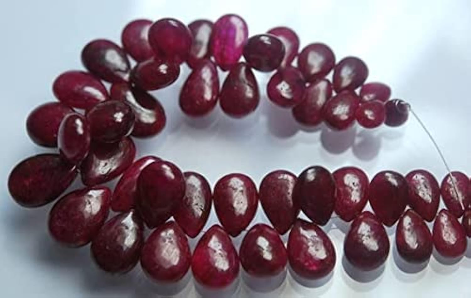 Rubis briolette poire de 9-19mm pour réparer ou moderniser un collier