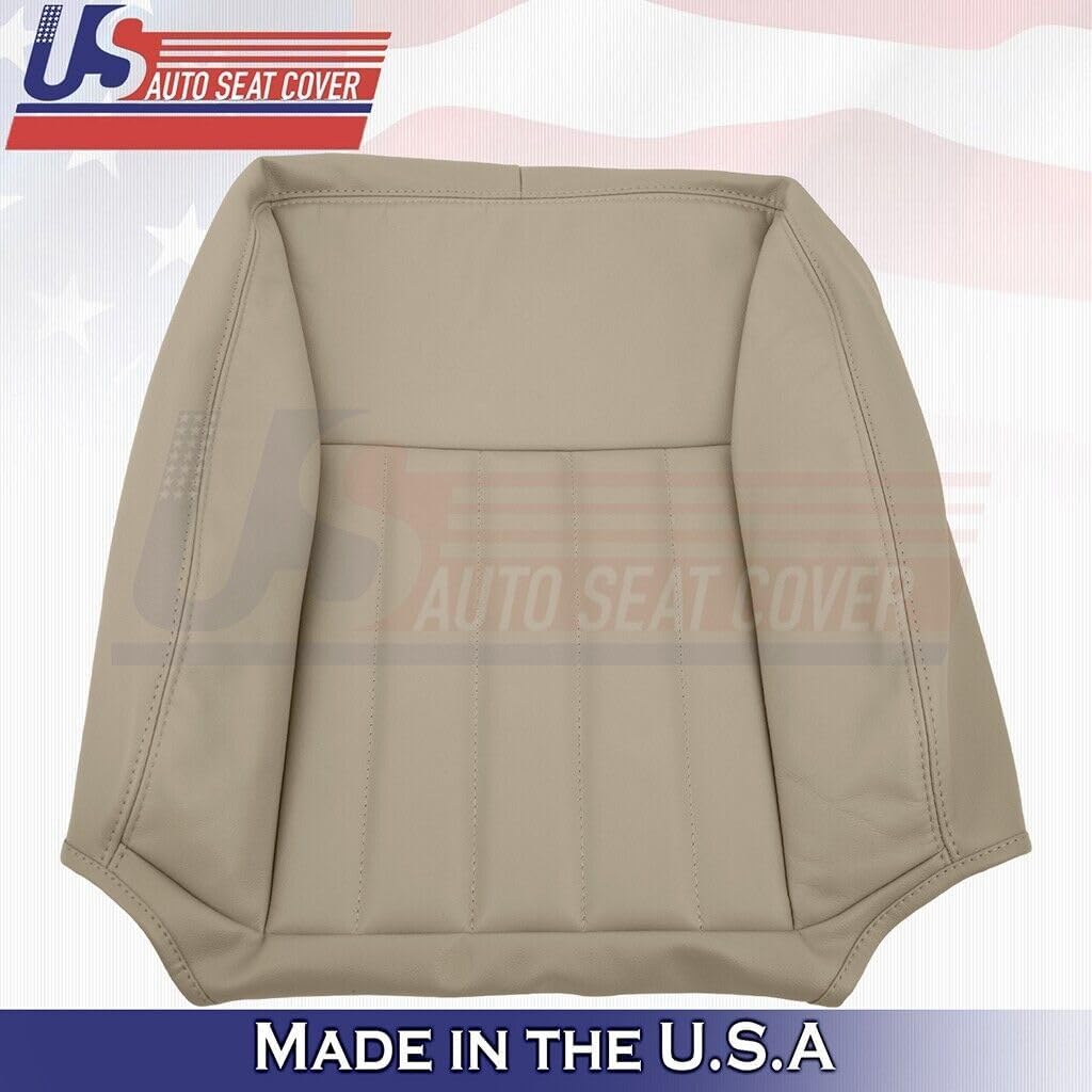 US Auto Seat Cover 2003 to 2005 Compatible with Lincoln Town Car Front Set Bottoms &Tops Leather Cover Med Tan