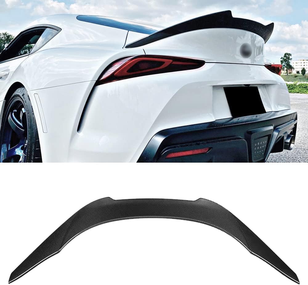 A90 Rear Spoiler Real Carbon Fiber Compatible for 2019+ Supra A90 A91 gr Coupe Gloss Black Trunk Spoiler Wing