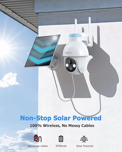 Miniatura 3 de 2K Cámaras de seguridad solares inalámbricas para exteriores, paquete de 2 cámaras para exteriores inalámbricas alimentadas por energía solar,