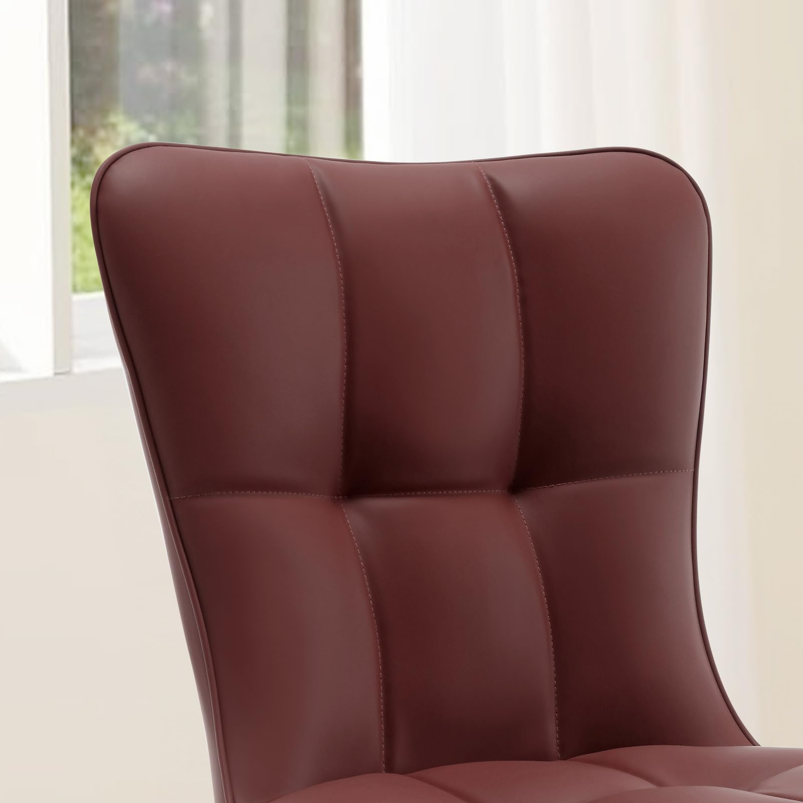 Bekrvio 200KG Belastbar Esszimmerstühle 2Er Set, （8cm dick） Kunstleder Stühle Esszimmer, Einteiliger Metallbeinen Küchenstühle Mit Lehne, Leichter Luxus-Polsterstuhl Fü Küche Esszimmer Wohnzimmer