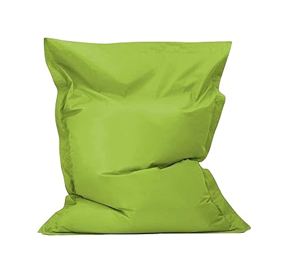 ink craft Bean Bag Cover Without Beans for Home/Office/Bedroom Square Shape Been Bag Cover (Green)