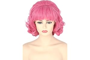 Frenchie Grease Pink Beehive Wig, Halloween Costume Wigs 👍