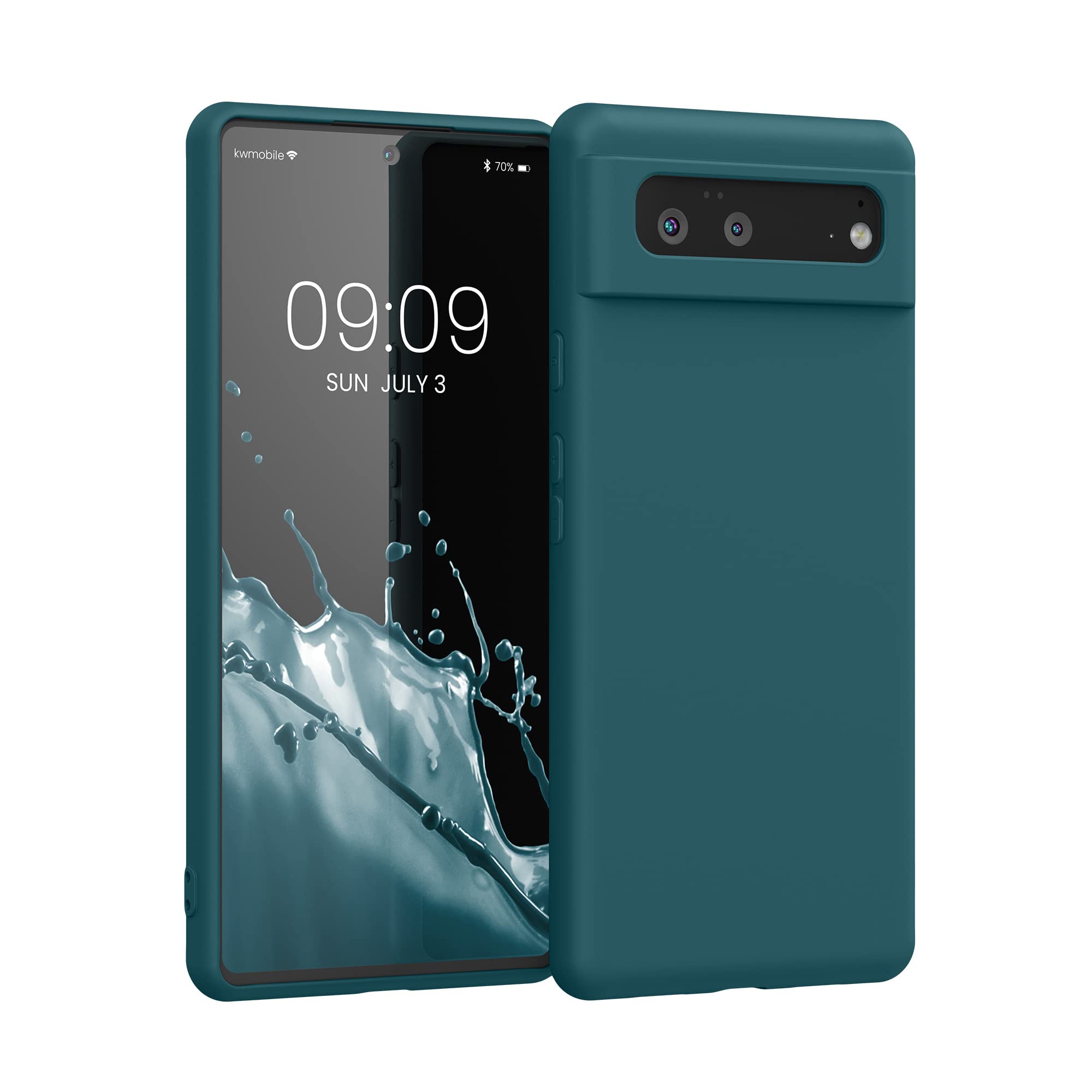 kwmobile Case Compatible with Google Pixel Case Slim Protective TPU  Silicone Phone Cover Teal Matte