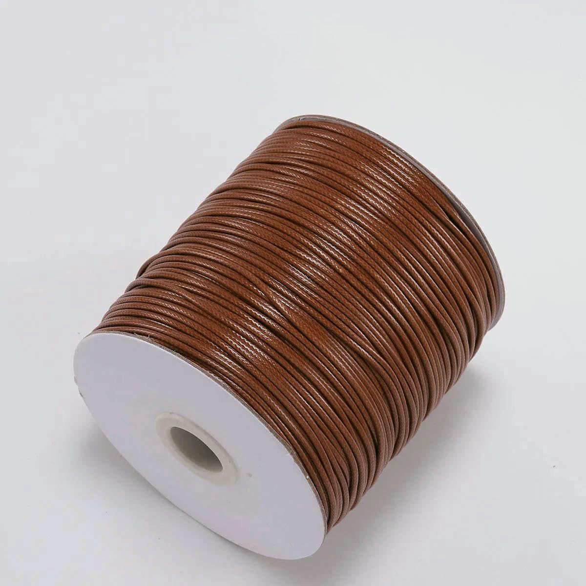 10m/lot Korean Waxed Cotton Cord Waxed Thread Cord String Strap Necklace Rope Bead For Bracelet For Jewelry Making Findings-Brown-1.0mm (10Meters)