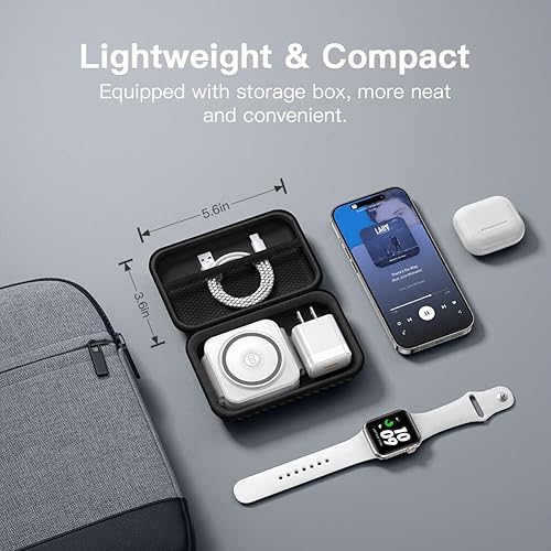 Miniatura 7 de Estación de carga 3 en 1 para Apple, cargador inalámbrico para iPhone 1716e1615141312ProMaxMini, cargador plegable magnético para AirPods 234ProPro