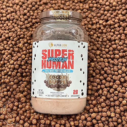 Alpha Lion Superhuman Whey Protein Powder, Great Tasting Pure Whey Protein Isolate, Low Carb, Low Sugar, No Bloat Post Workout, Muscle Recovery & Growth (28 Servings, Cocoa Buffs) #TOP4