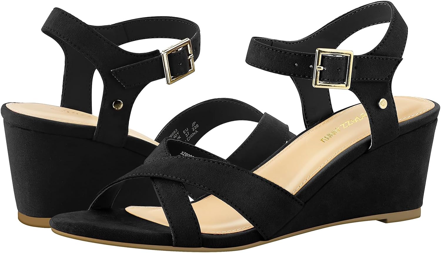 PIZZ ANNU Women's Wendy Low Wedge Sandals Ankle Strap Espadrille Open Toe Casual Summer Women Wedge Heels Shoes - Image 4