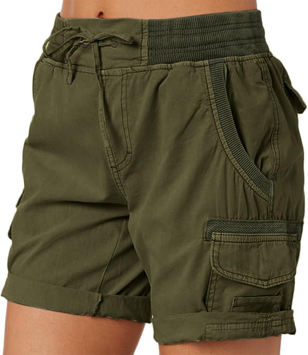 Kubbon Cargo Shorts Women Relaxed Fit High Waist Casual 2025 Trendy Hiking Outdoor Summer Shorts with 4 Pocketed