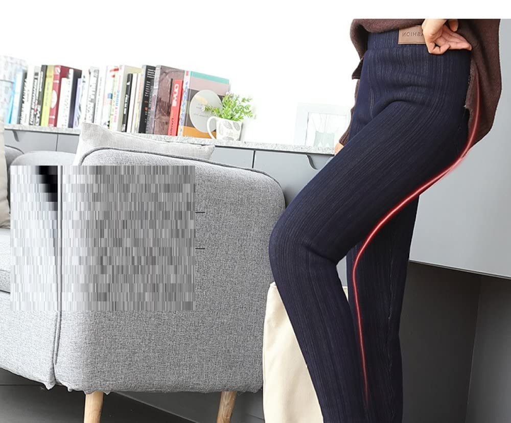 Leggings Damen,Damen Thermische Leggings Fashion Plus Size Marineblaue Baumwolljeans Hoch Taillierte Leggings Dickes Fleece Gefüttert Dehnbare Sporthose Strumpfhosen Für Den Winter Im Freien Bei K