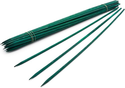 Royal Imports Estaca para plantas de madera verde de 15 pulgadas, púas florales, letreros de madera para jardín (25 piezas)