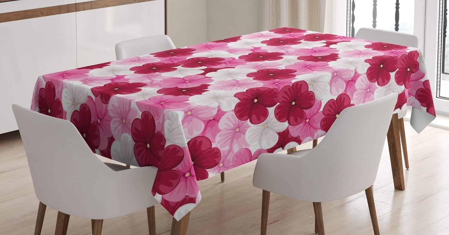 Prostokątny obrus 140 x 300 cm wiosenne kwiaty, odporna na plamy i zmywalna tkanina poliestrowa, ochraniacz na stół dla 8-10 osób, do użytku w kuchni salonie wewnątrz i na zewnątrz 6928v