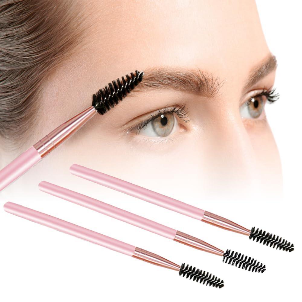 3 Pièces Brosse à Sourcils, Goupillon Cils, Pinceau Goupillon Applicateur de Mascara, Brosse à Sourcils, pour Façonner et Modeler les Sourcils