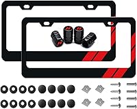 Vista 8 de Marco de matrícula de aluminio tricolor de 3 colores compatible con vehículo Toyota, camión, remolque, SUV. (Blanco Azul-01)