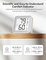 Vista 3 de GoveeLife E-Ink - Termómetro higrómetro Bluetooth, inteligente, digital, inalámbrico, temperatura y humedad, con alerta, almacenamiento de datos