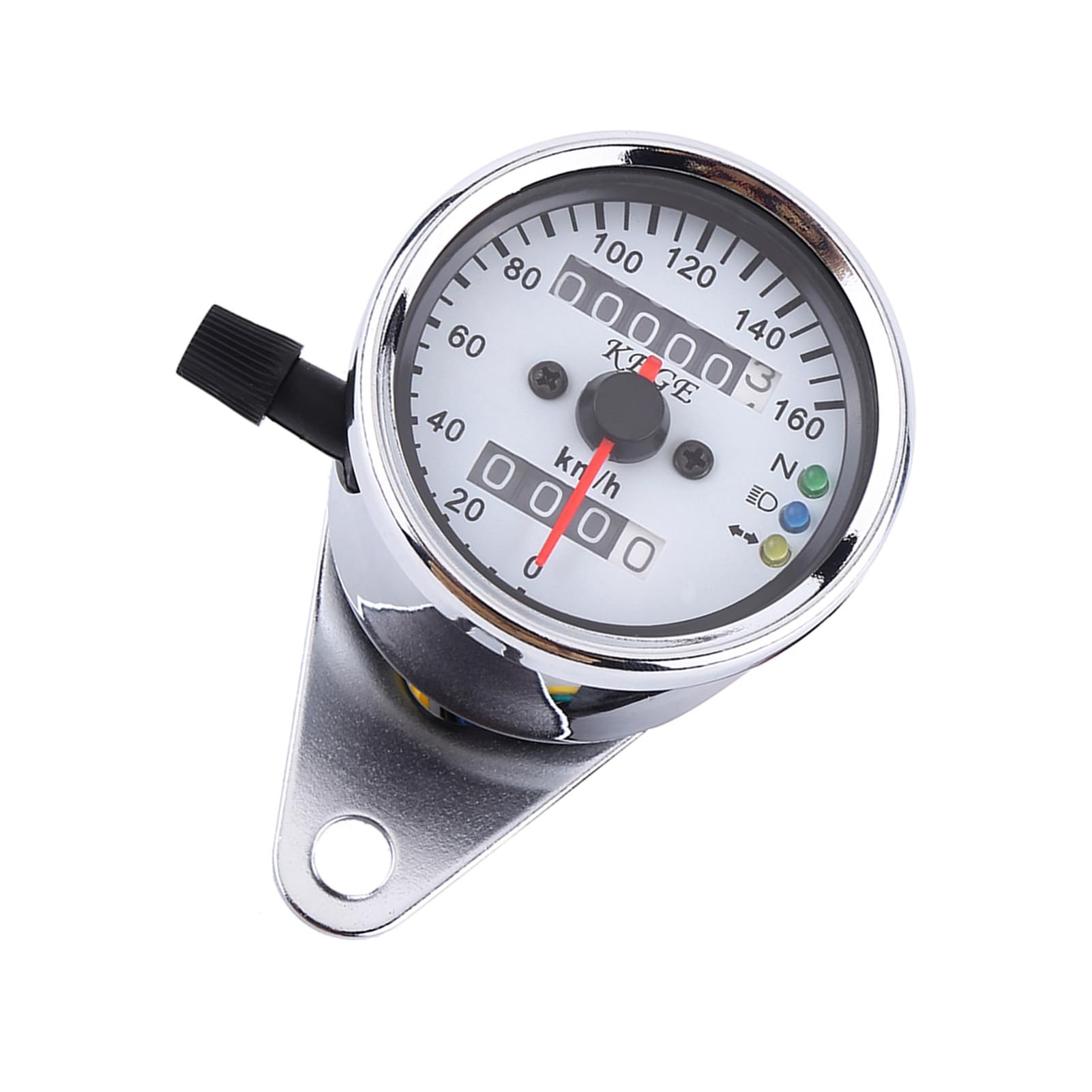 1 pc Moto Compteur De Vitesse Universel Moto Compteur Odomètre Signal Double Affichage Numérique LED Compteur De Vitesse Jauge pour Mesurer La Vitesse(argent), Compteur automatique,tachymètre
