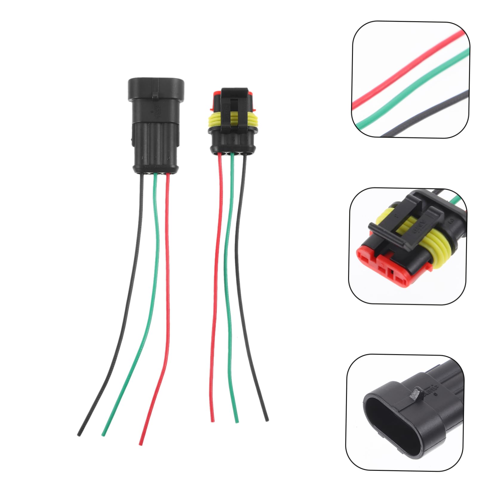 Zerodeko 3 Series Conector De Coche Terminal Auto Sello Exterior Agua Conector De Alambre Impermeable Conector De Cable En Línea Conectores Rápidos De Alambre El Plastico 5 Pares*3