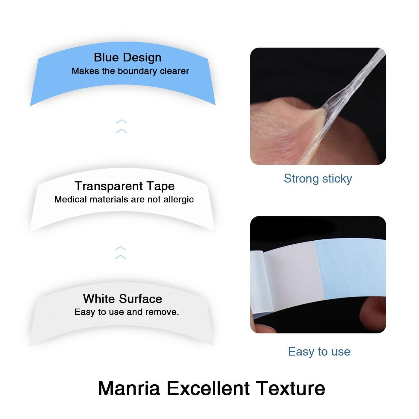 Manria Professional Wig Tape, Double Sided Extra Strong Toupee Tape for Woman Wig Tapes for Lace Wigs Hair System Tapes - Image 3