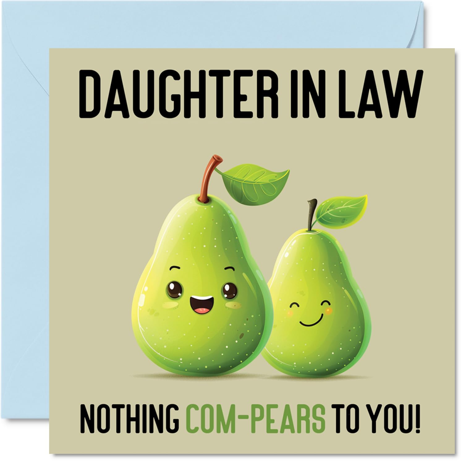 Birthday Cards for Daughter in Law - Nothing Com-Pears - Funny Happy Birthday Card for Daughter-in-law from Mum Dad in Law, Daughter Gifts, 145mm Joke Greeting Cards Women Her