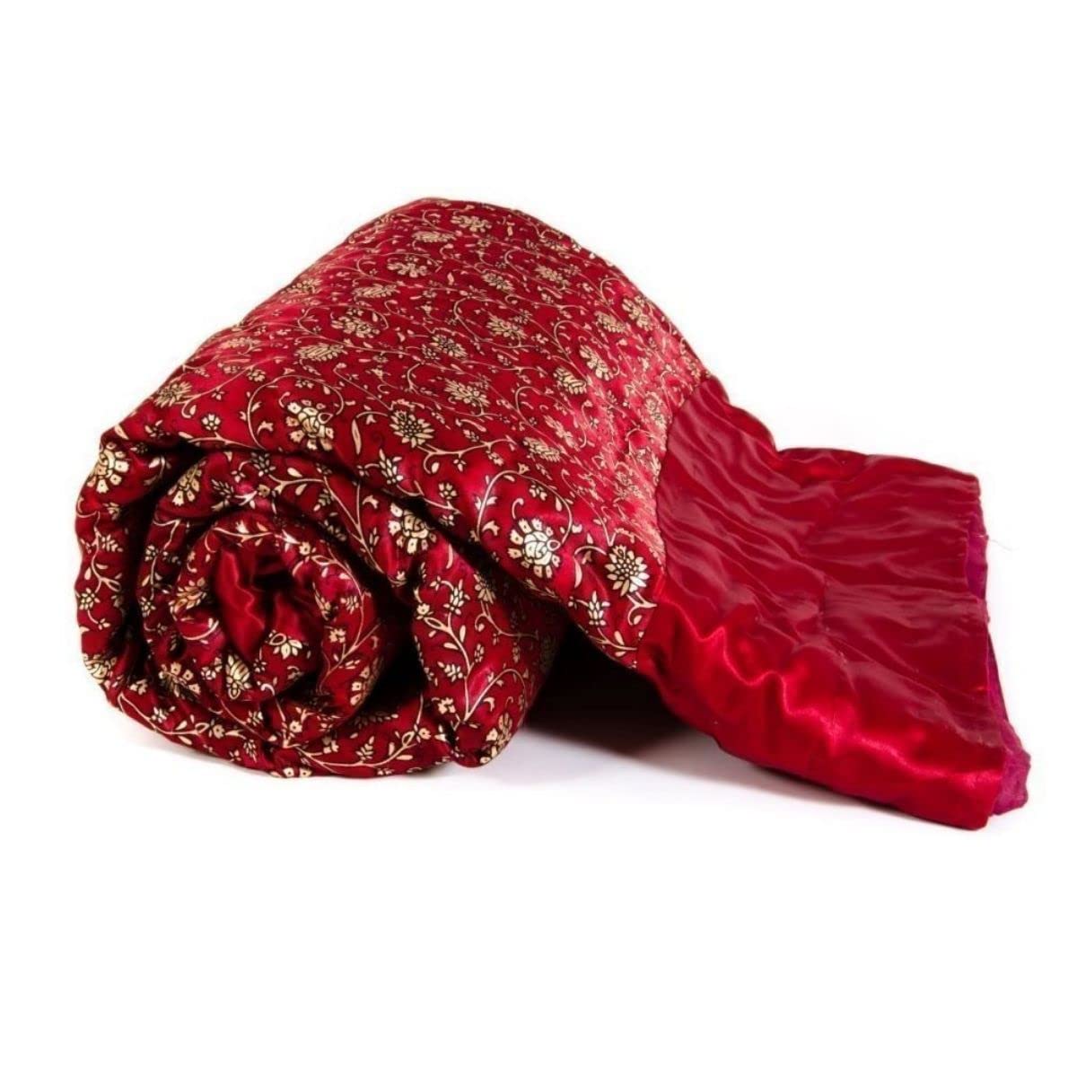 SVT Rajasthani Traditional Jaipuri Double Razai/Quilt/Blanket/ac Comforter (Silk Maroon, Double)