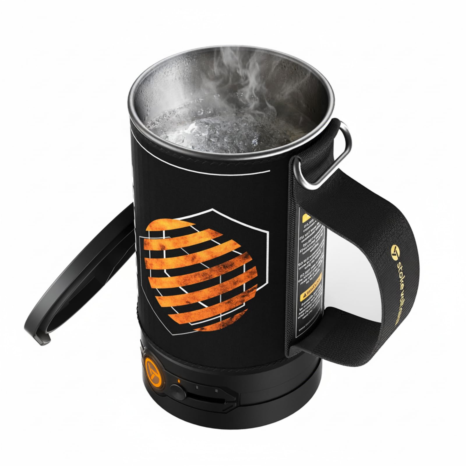 STOKE VOLTAICS Wasserkocher, Tragbarer Wasserkocher für Kaffee und Tee, Mini-Teekessel aus Edelstahl 304, 240V, Schnell Kochendes Wasser mit Automatischer Abschaltung, Camping- und Reiseutensilien