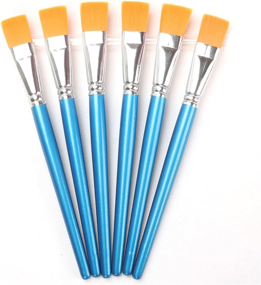 Short-stemmed Brush with Flat Tip for Painting and Acrylics