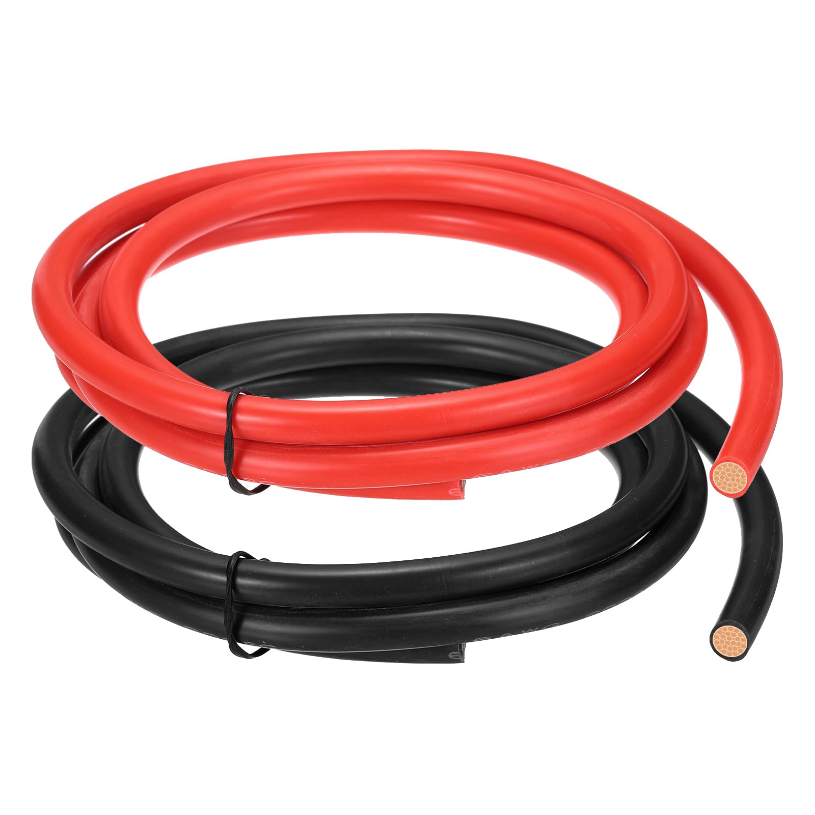 sourcing map 2pcs 10 AWG Silicone Electrical Wire, 10 Gauge 1.5m/5ft Electrical Wires, 600V 200C Tinned Copper Stranded High Temp Battery Wire for Automotive, Motor, RV Inverter - Red & Black