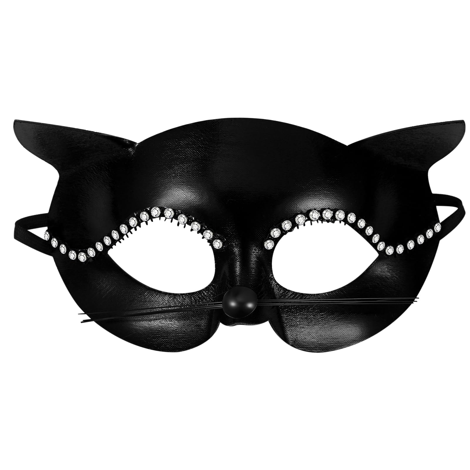 Oidea Cat Mask for Women: Punk Black Cat Half Face Masquerade Mask for Women Halloween Cosplay Costume Prom Ball Animal Party Masks