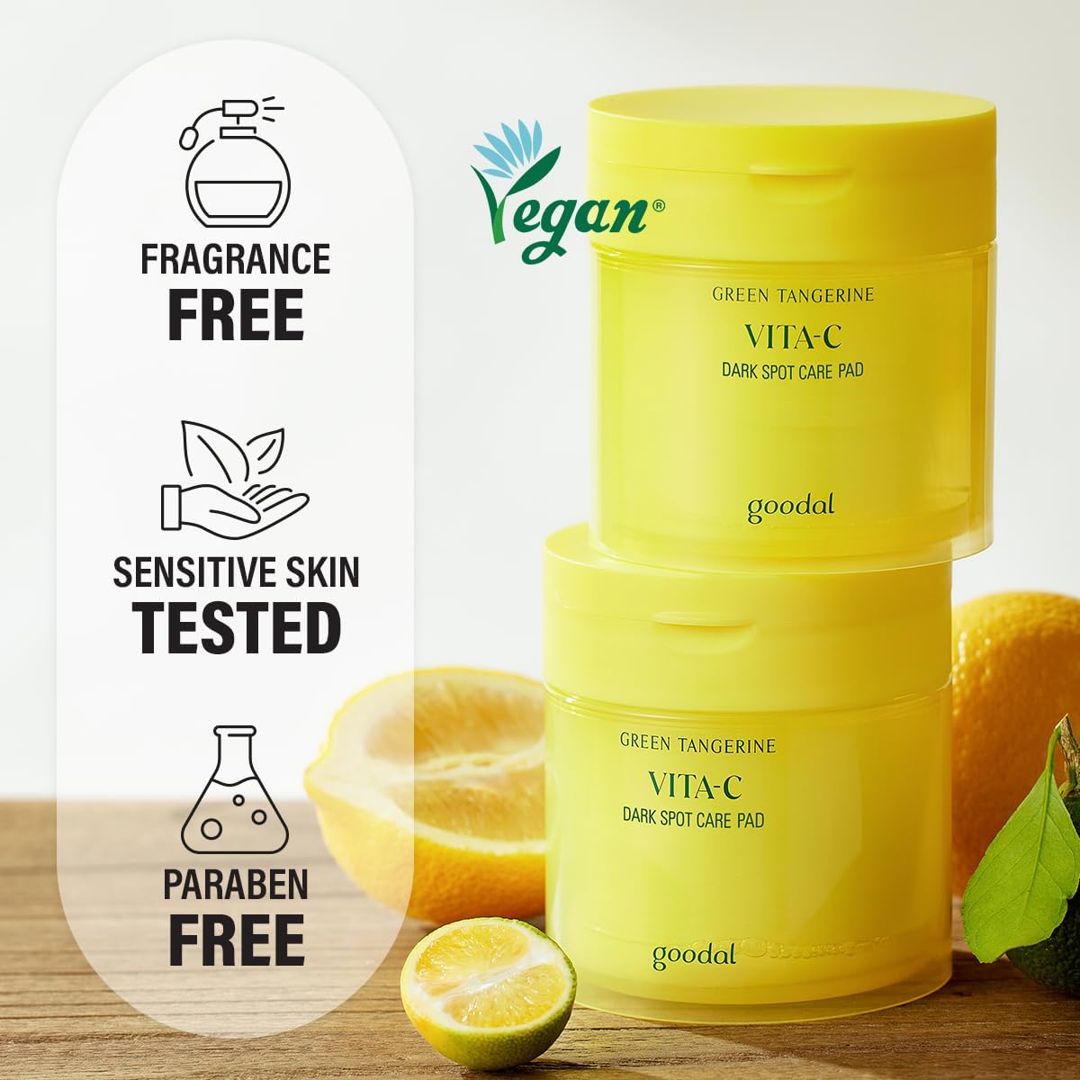 GOODAL Green Tangerine Vita C Toner Pads, Korean Skin Care, K-Beauty, Glass Skin, 70 Sheets - Image 6