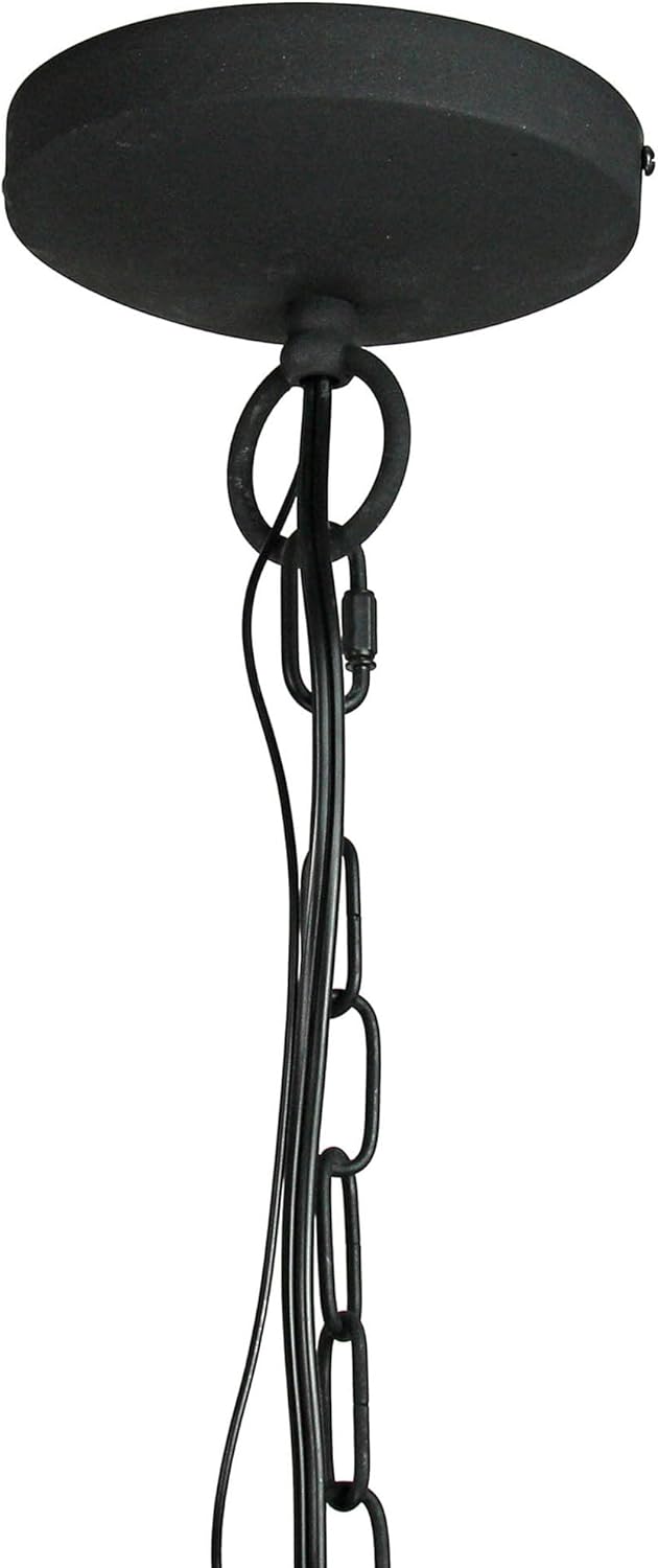 Zeckos Black Farmhouse Hardwired Pendant Light Fixture with Vintage Industrial Design, 11-Inch Diameter, Perfect for Indoor Dining Room and Kitchen Illumination