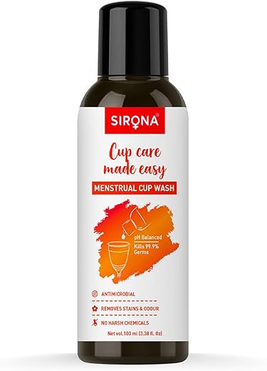 Sirona Natural Menstrual Cup Wash for Women - 100 ml with Rose Fragrance to Wash your Period Cup in a Hygienic Way