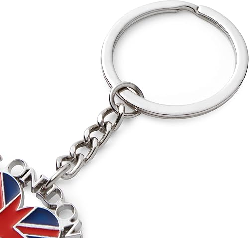 Miniatura 7 de Paquete de 6 llaveros de Londres, regalos de recuerdo, llaveros con bandera británica del Reino Unido, cabina de teléfono, Big Ben, autobús de dos