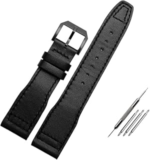 Correa de reloj para hombre de 20 mm y 21 mm, color marrón y negro para IWC Pilot Mark XVIII IW327004 IW377714, correa de piel auténtica