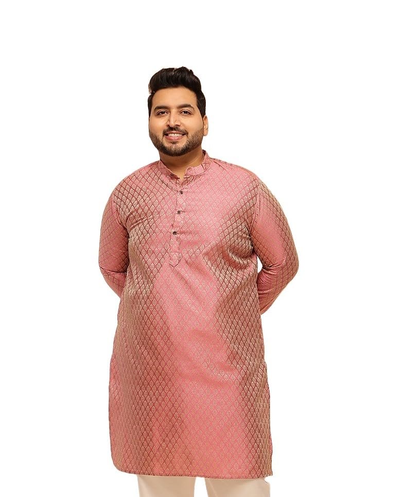 sojanya Plus (Since 1958) Men's Silk Blend Self Design ONLY Long Kurta-picture-19