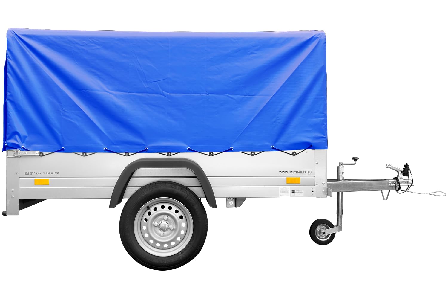Anhänger mit Plane Garden Trailer 201 Kipp [mit Stützrad, Blauer Hochplane und Hochspriegel]