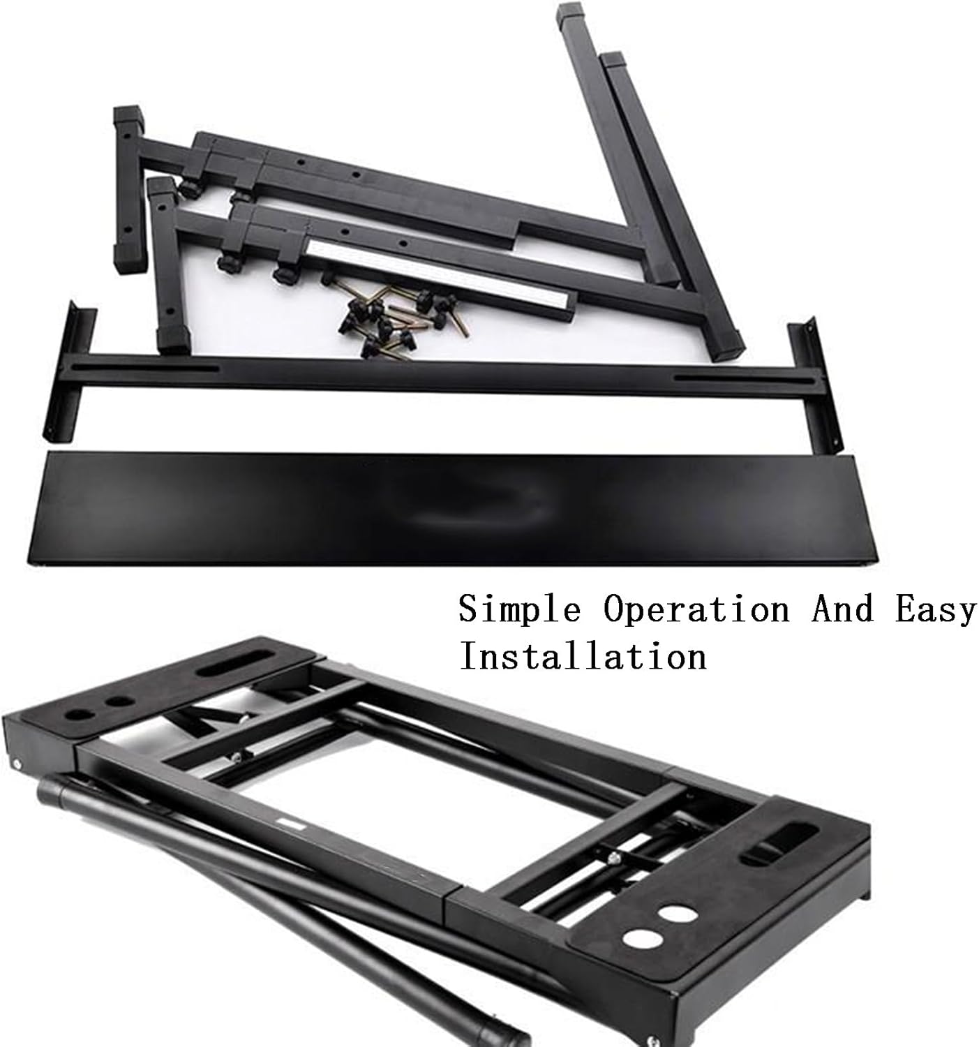 Keyboard Stand, Thickened Electronic Keyboard Stand, Electronic Piano Z Shape Types Rack Holder, Adjustable Frame with Ladder for Home and Studio, Black, 85235，Black，Black