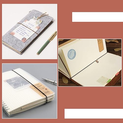 Miniatura 5 de BENECREAT 20 unidades de poliéster para cuaderno de viaje, banda elástica con extremos de cable de aleación, correa de conexión de diario negro de