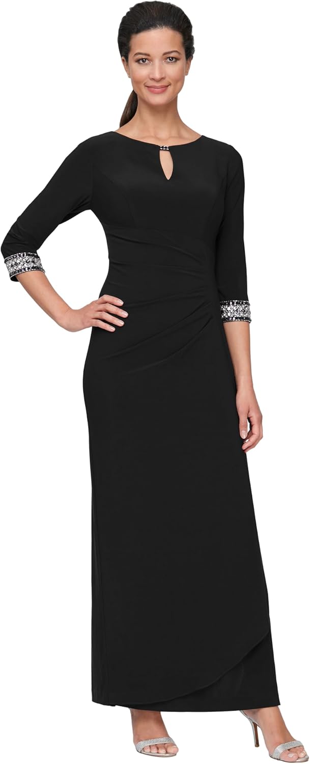 [Alex Evenings] スペシャルオケージョンドレス Dress With Keyhole Cutout (Petite a