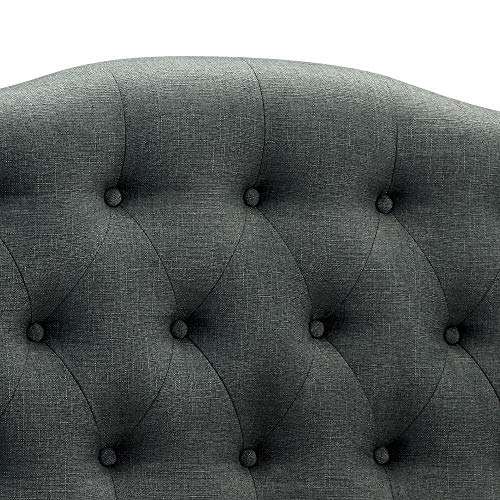 Rosevera Harriman Adjustable Heigh Headboard With Linen Upholstery And Button Tufting, King, Charcoal #TOP4