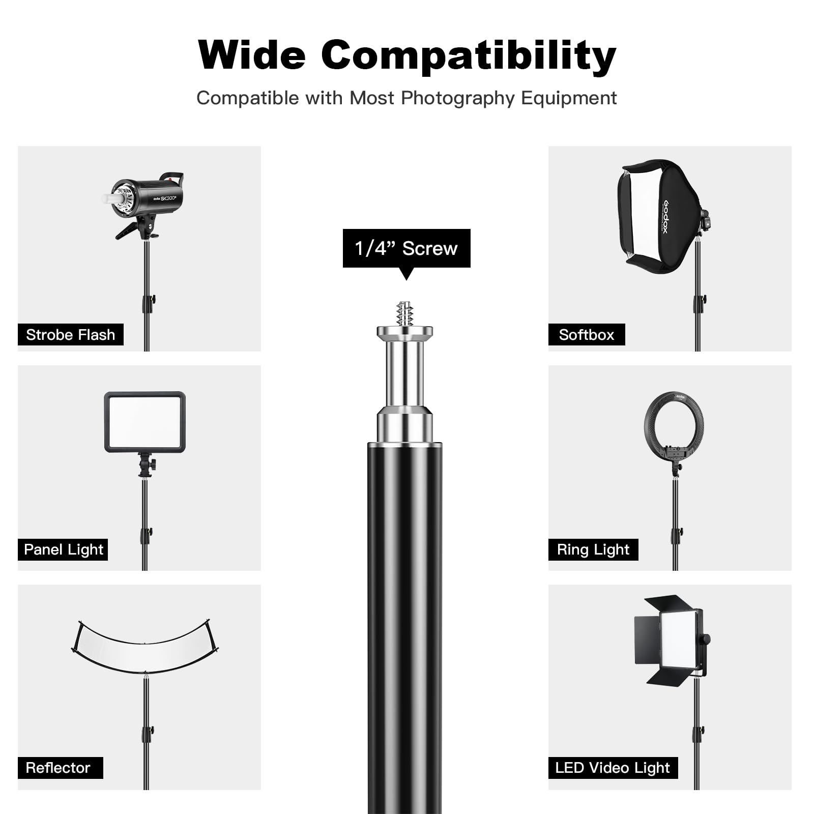 Support Lumière 1,8 M – Stable Pour Softbox, Réflecteur & Matériel Photo/Vidéo – Studio & Portrait