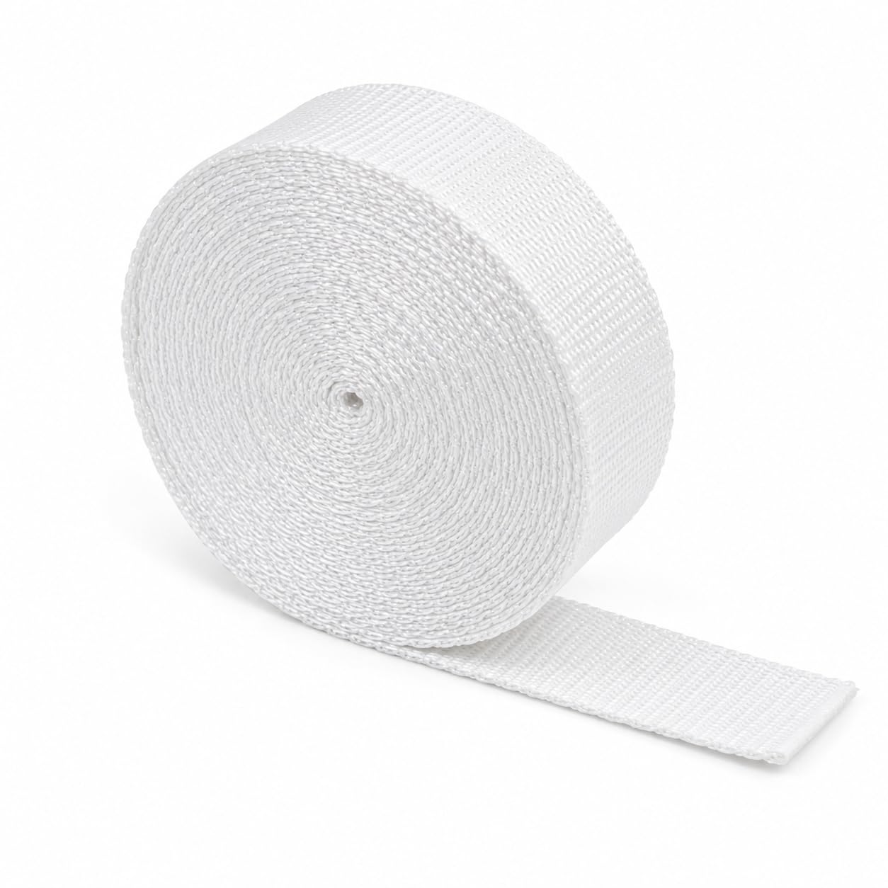 The Webbing Shop Polypropylene Webbing Strap, Continuous Length Flat Woven Tape for Bags, Crafts, Belts, Pet Collars and Leads (White, 20mm x 10m)