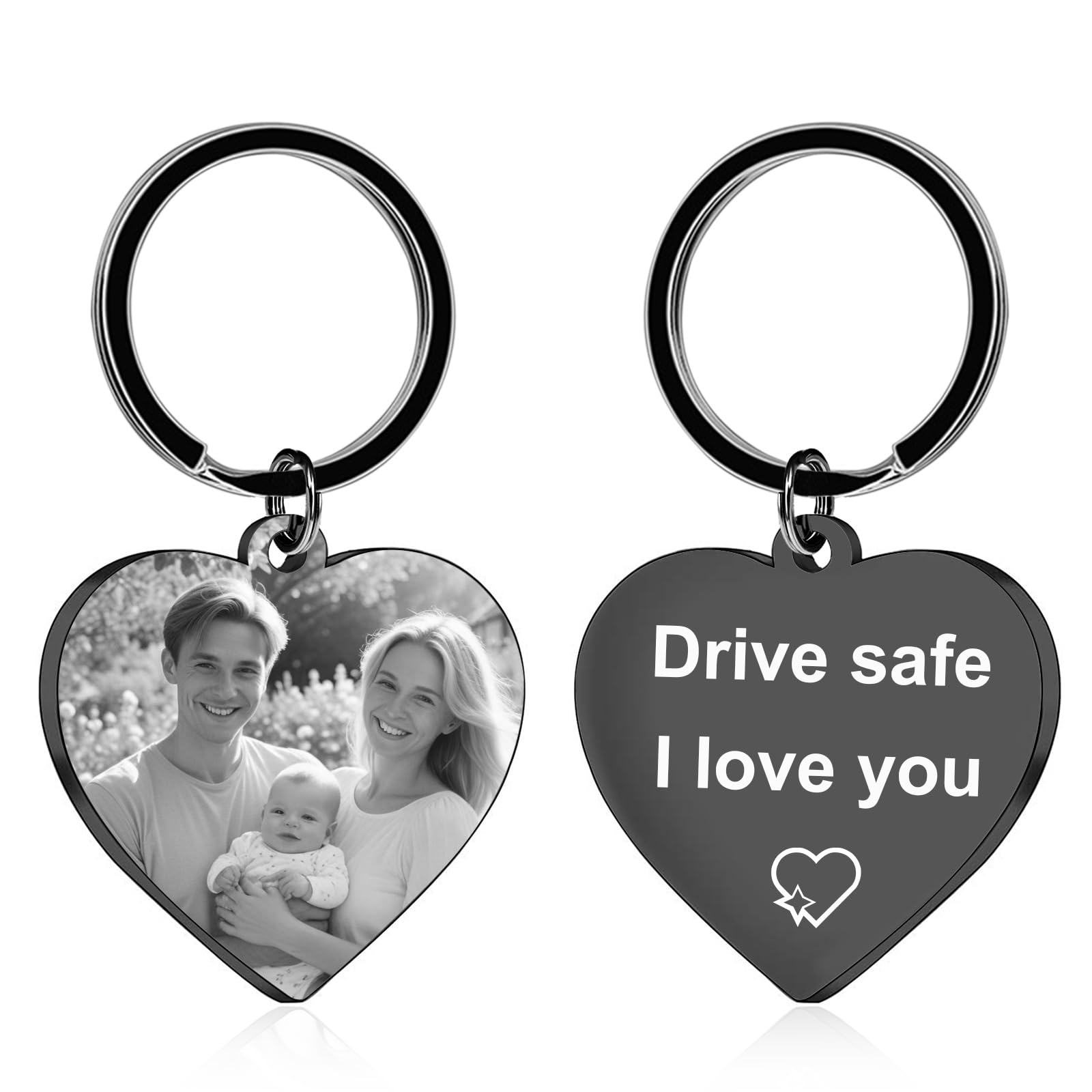 Custom Keychain with Picture - Personalized Photo Gifts for Men