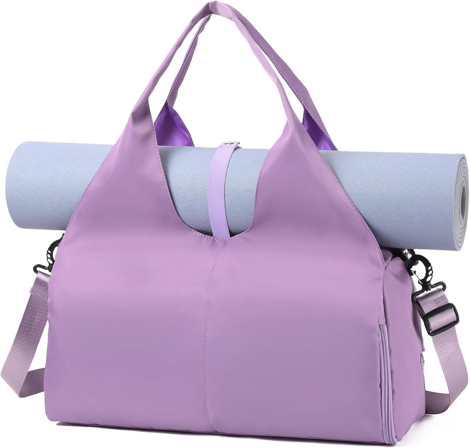 Yoga Gym Bags for Women Multi-pockets with Shoes Compartment & Yoga Pad Buckle Crossbody Bag Sports Travel