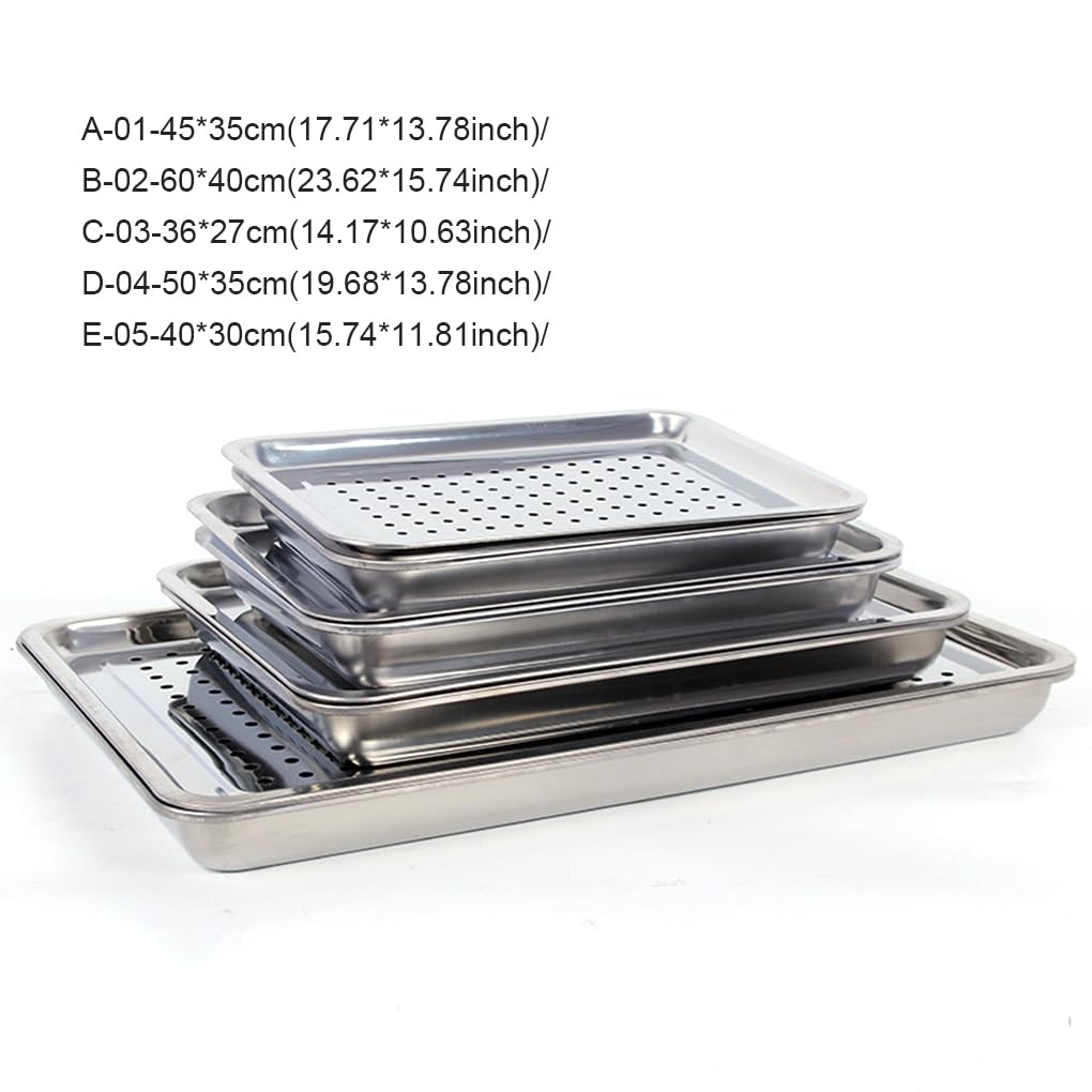 Piatto da portata per succhi di caffè, vassoio di drenaggio per hotel, rimovibile, riutilizzabile, in acciaio inox, 50 x 35 cm