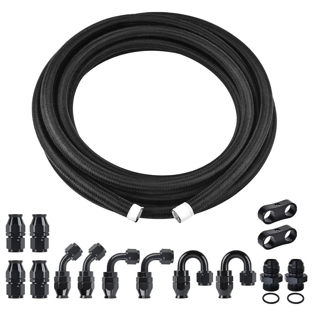 Durite PTFE 10AN EVIL ENERGY en nylon tressé haute résistance E85 de 6,1 m noir