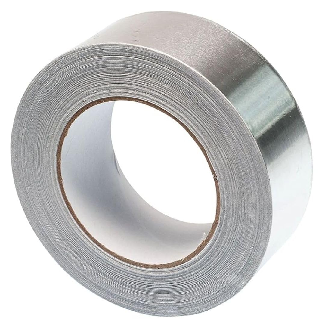 Gocableties Silver Aluminium Foil Tape, 48Mm (2") X 50M, Adhesive Insulation Tape For Insulating, Hvac Repair, Sealing Ducts, And Pipework, 1 Roll