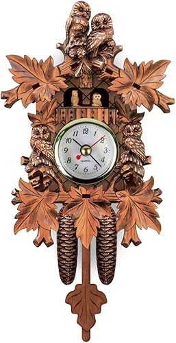 Reloj de cuco tradicional de MDF estilo bosque negro con péndulo oscilante, sin sonido Coo Coo, pero bonito reloj de pared decorativo para disponible en Yaxa Venezuela