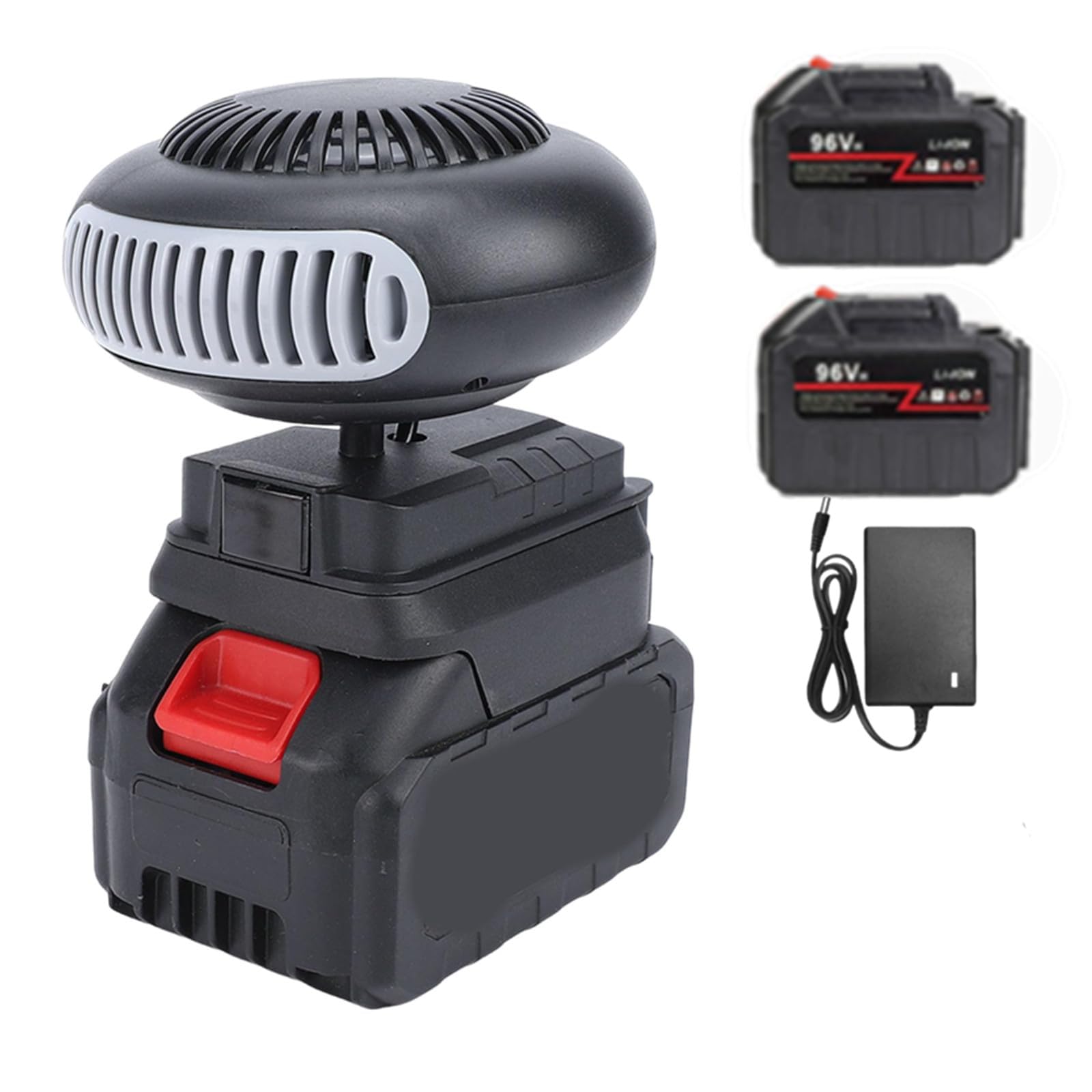 Chauffage D'appoint alimenté par Batterie, Chauffage Voiture Portable Sans Fil, avec Deux Batteries et un Chargeur, Chauffage Rapide,Dégivrage, Désembueur,Pour Maison,Bureau, Suv,Bureau (96V)