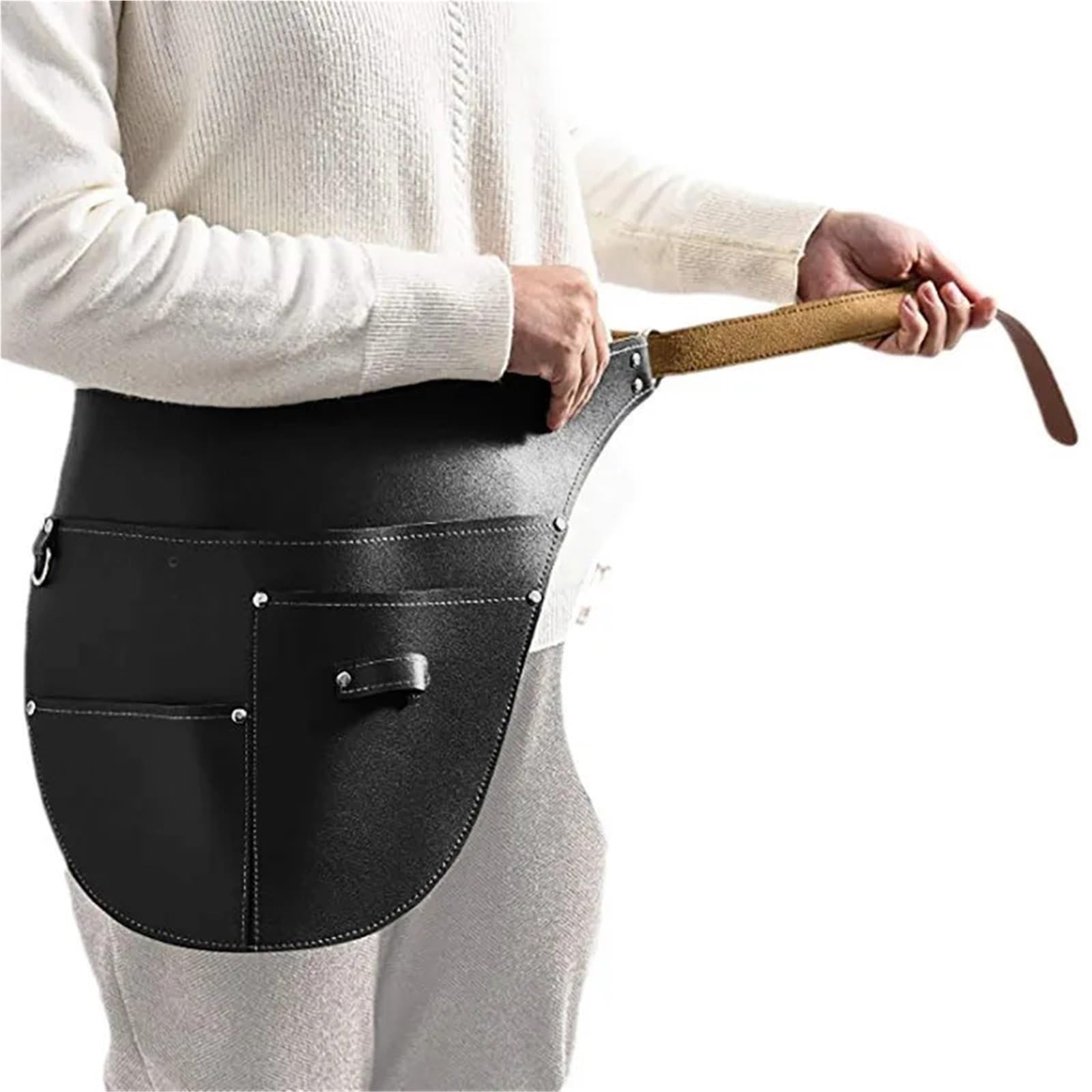 Cinturon Herramientas Delantal de cintura cuero PU impermeable | Con bolsillo ajustable for herramientas for carpintería de jardinería.